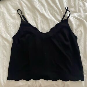 Classic black scallop top with adjustable straps
